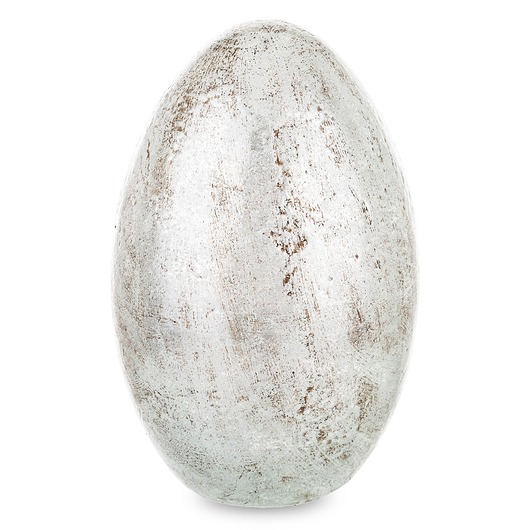 ozdoby wielkanocne Dekoracja - srebrne jajko z ceramiki 27,5x17 cm MONNI