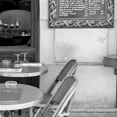 Bistro parisien en noir et blanc Chilli Art