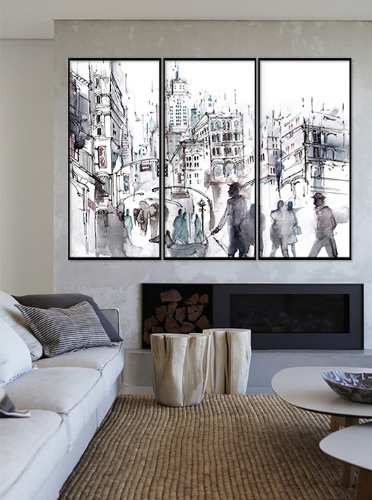 obrazy Warszawa - tryptyk - dekoracja wnętrz