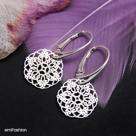 Srebrne ażurowe kolczyki MAREMI Jewelry