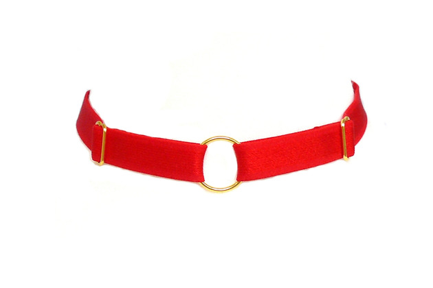 chokery Choker - Red - Złote elementy
