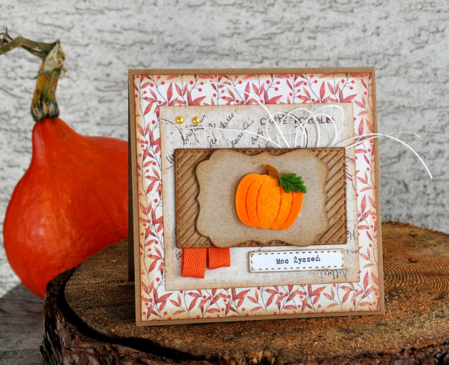 kartki scrapbooking Jesienna kartka okolicznościowa