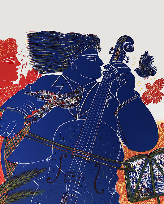 obrazy Wiolonczelista - obraz na płótnie lub plakat