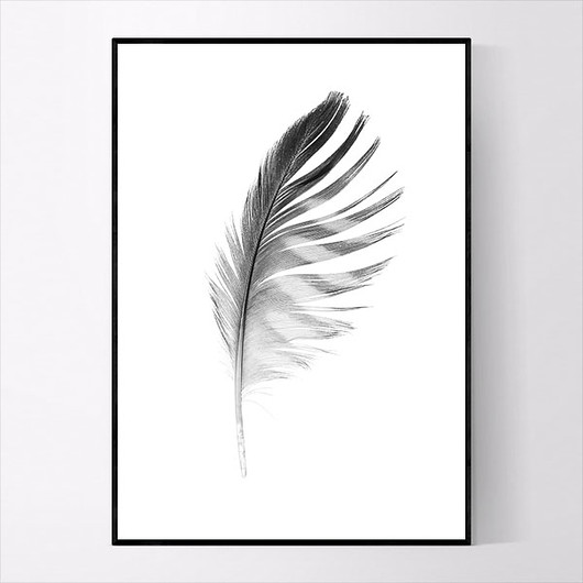 Plakat FEATHER BLACK 50x70 CM MUKKO