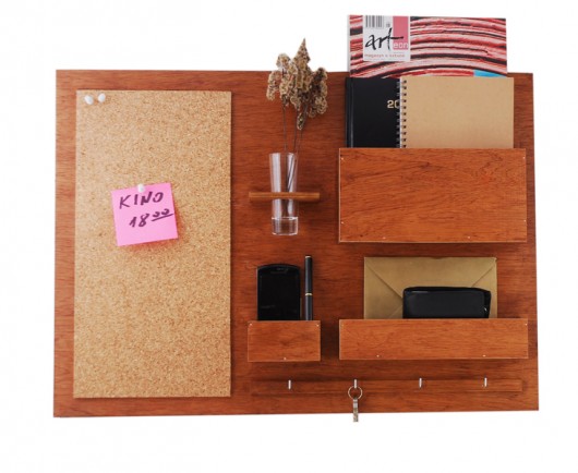 Organizer na ścianę, 63 x 45,5 cm, drewniany, Silva Drewniane Dekoracje
