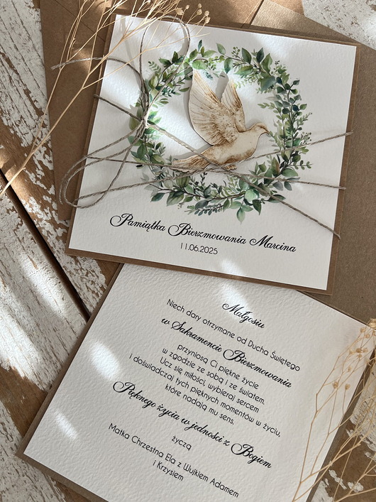 kartki scrapbooking Ręcznie robiona kartka na bierzmowanie z personalizacją