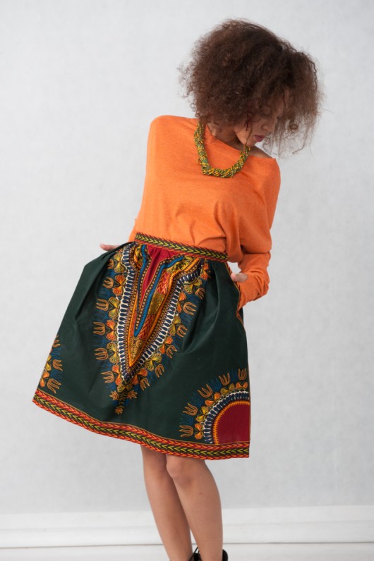 Spódnica zielona Addis Abeba  kokowor