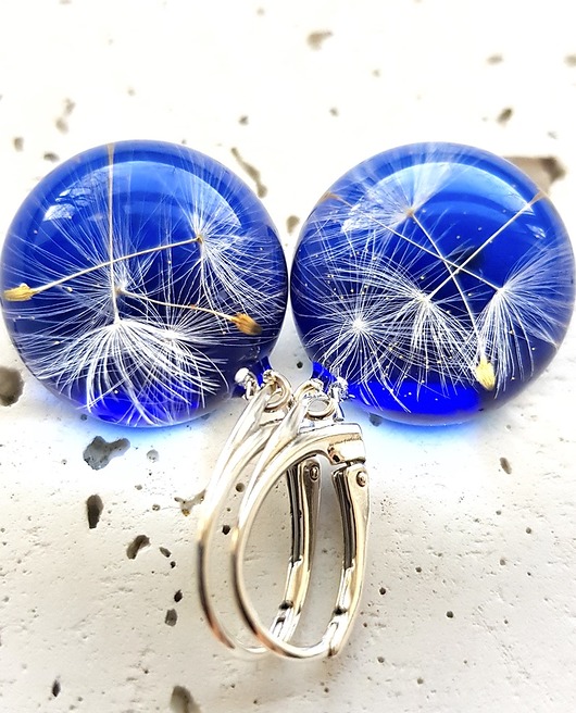 Kolczyki srebrne z nasionami dmuchawca Grol Jewellery
