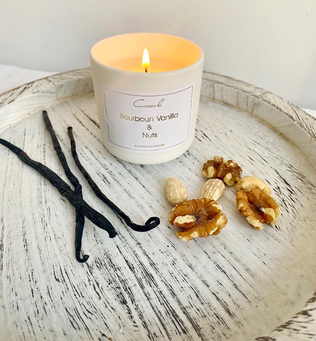 świeczniki i świece Bourbon Vanilla & Nuts- ekologiczna naturalna sojowa 135 gram (wybierz zapach)