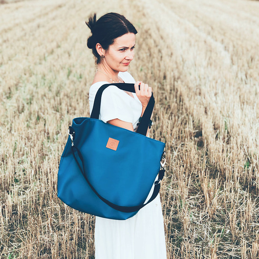 torby na ramię Duża torba shopperka Mili Duo - granatowa