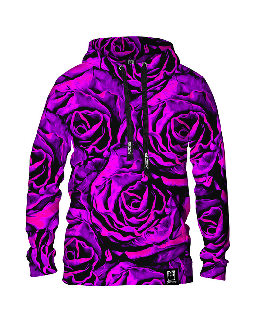 bluza z kapturem damska Damska Bluza z kapturem DR.CROW Purple Roses