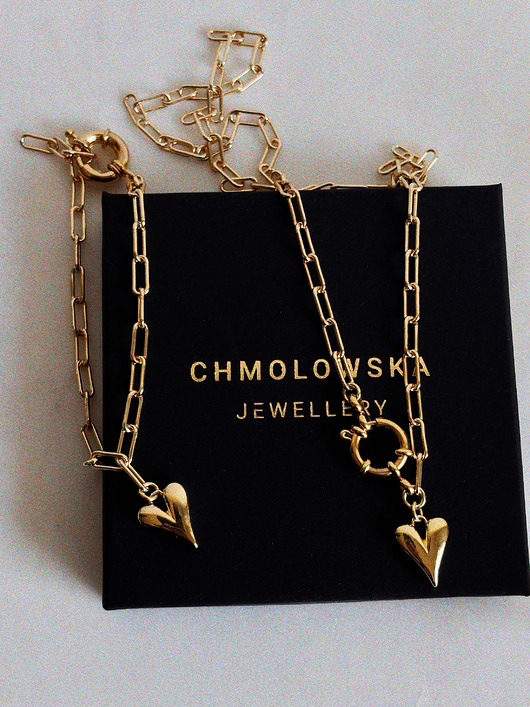 złote naszyjniki Naszyjnik Heart Chain