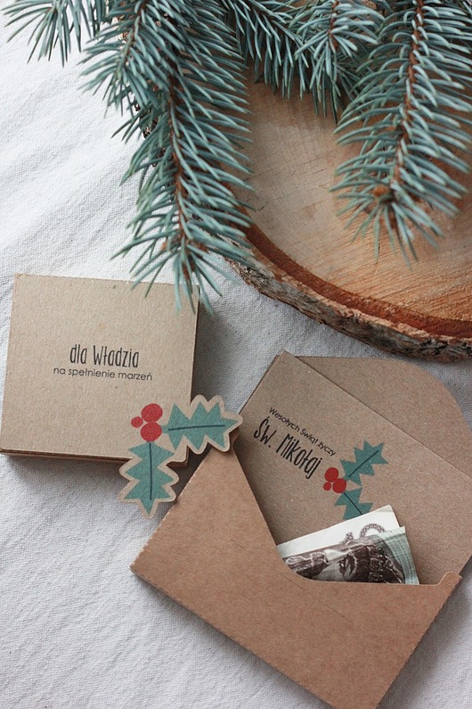 kartki świąteczne Świąteczna koperta na pieniądze