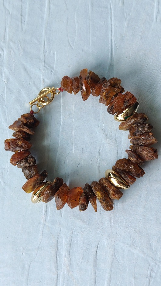 bransoletki z kamieni naturalnych SUROWY BURSZTYN bransoletka z muszlą i bursztynem