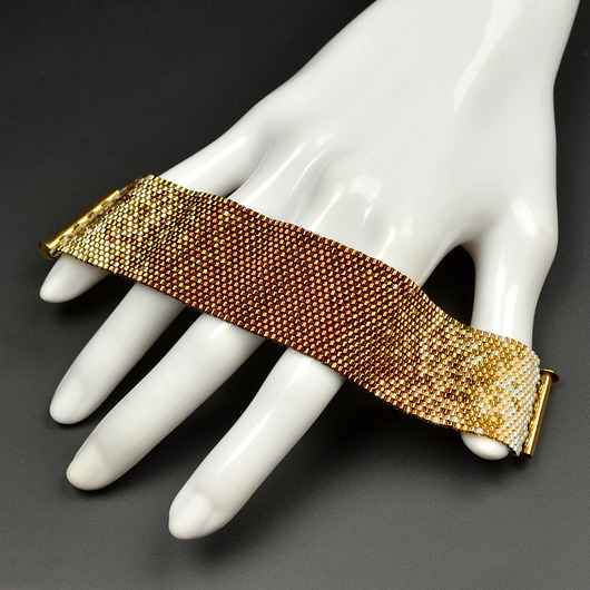 bransoletki ze szkła Brown Ombre, wyplatana bransoleta, beading