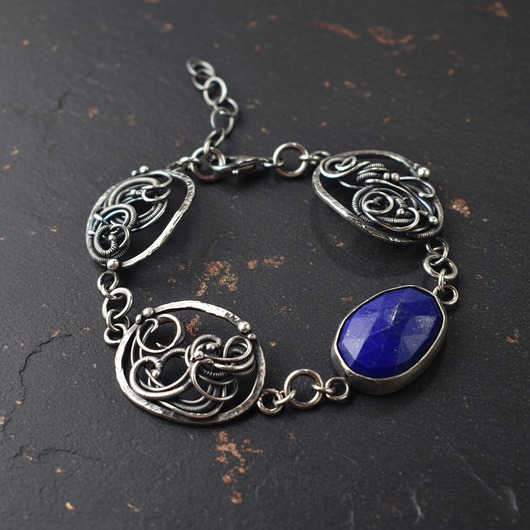 bransoletki wire wrapping Soreva - srebrna bransoletka wire-wrapping III