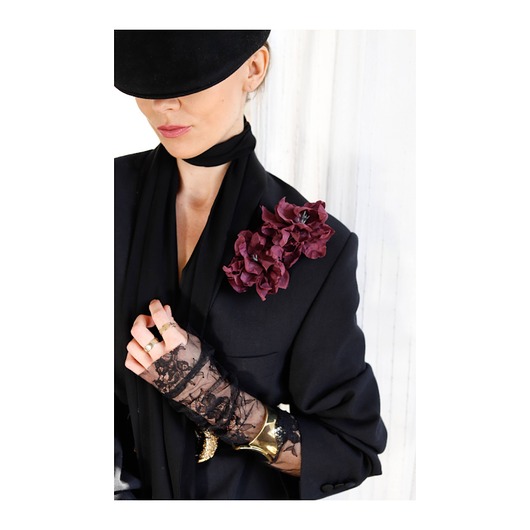 broszki Jedwabny zestaw broszek