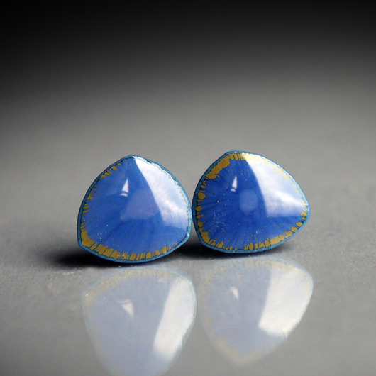 kolczyki ceramiczne PEBBLE/stal chirurgiczna/