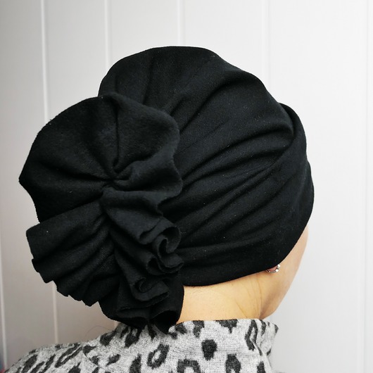 Turban/czapka czarna damska Projekt ASz