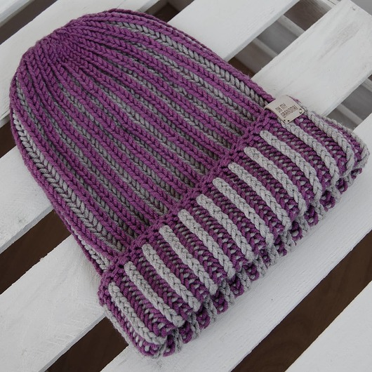 czapki damskie OMG_Cz_Merino_VioletGray