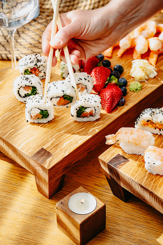 deski do krojenia i tace Deska do serwowania przekąsek sushi dębowa duża