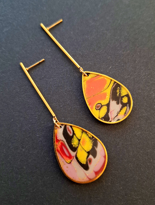 kolczyki z masy plastycznej Kolczyki płomień materii no1