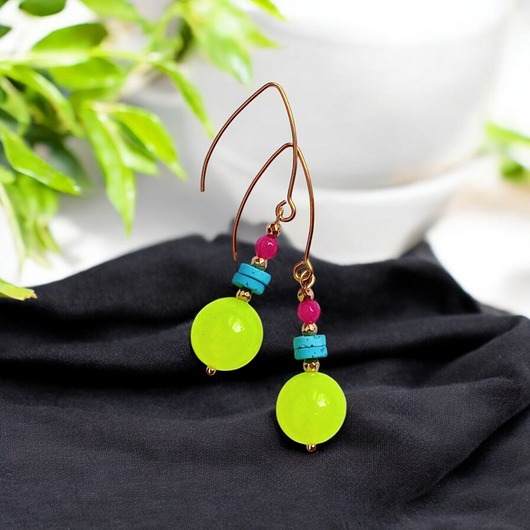 kolczyki z kamieniami Kolczyki : FLUO summer collection ::  duże kule