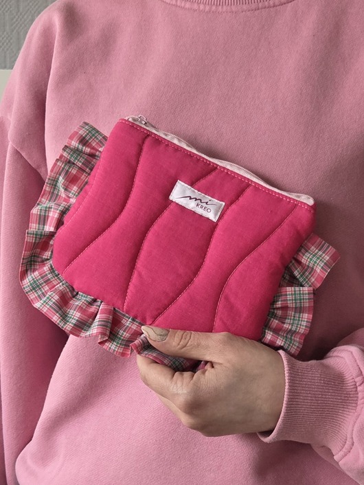 kosmetyczki Kosmetyczka falbanka w kratkę