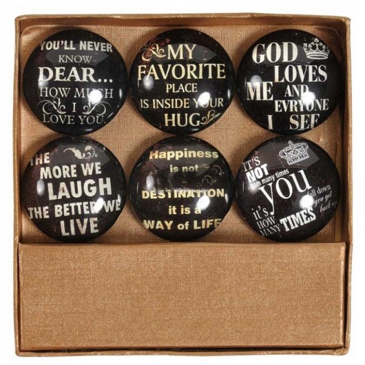 Magnesy Words black 6 szt. MIA home