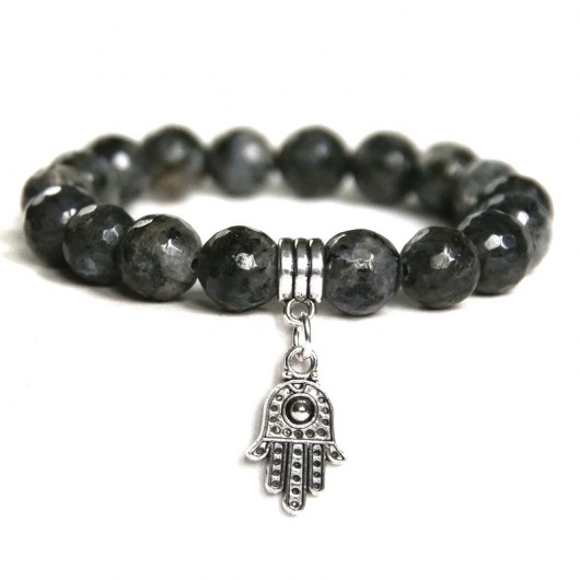 wyjątkowy LABRADORYT & hamsa kaktusia