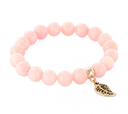 Pink jade with leaf pendant. Lavoga