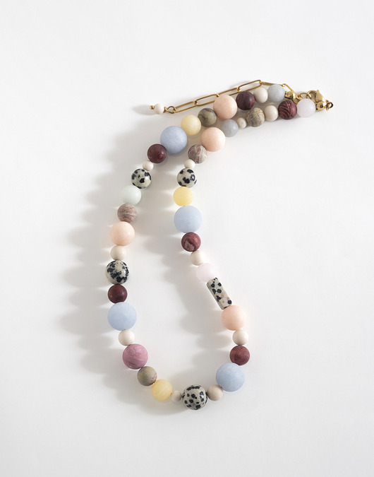 kolie Bąbelkowy naszyjnik z kamieni naturalnych