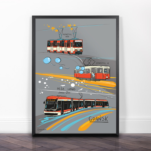 plakaty Plakat Gdańsk Tramwaje