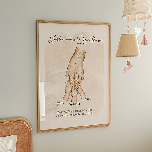obrazy i plakaty do pokoju dziecięcego Prezent dla Dziadka  - Plakat z imionami wnuczków typ 3