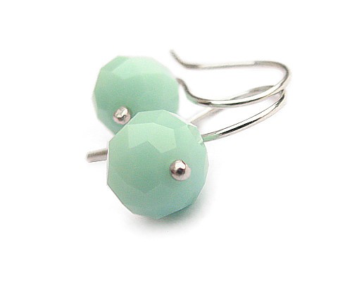 BRILLIANT - Mint Alabaster Rondelles Marisella