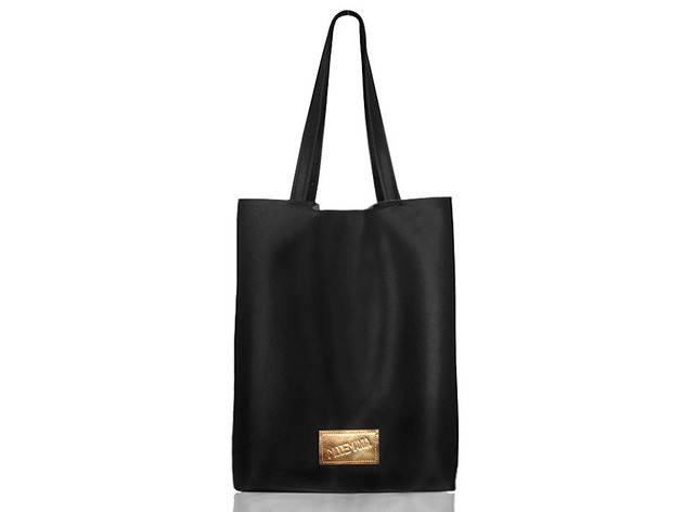 torby na ramię Czarny worek ze skóry