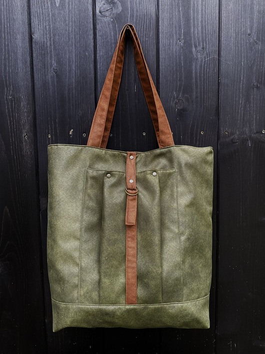 torby na ramię Torba tote XL - zieleń, koniak