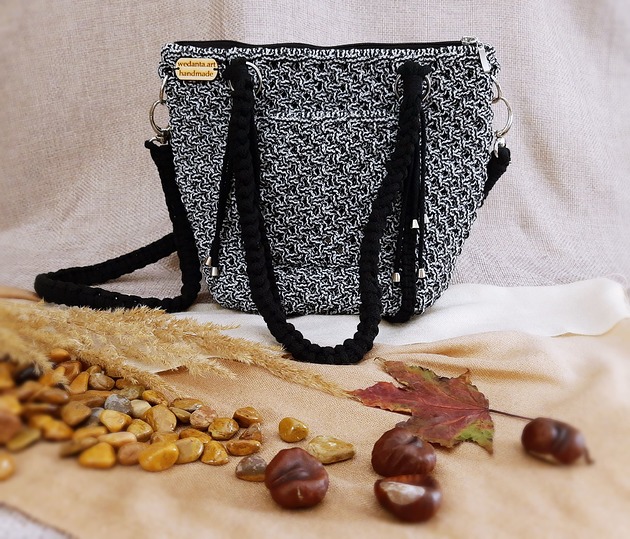 torby XXL Shopper Bag - czarno-biała