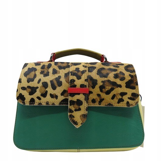 torby na ramię Torebka klasyczna skórzana na ramię pasek na klapce oryginalna OLIVKA