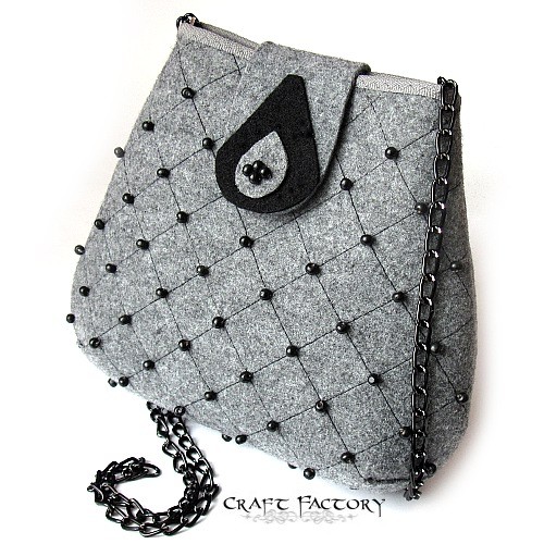 Teardrop Chequered - torebka M Craft Factory