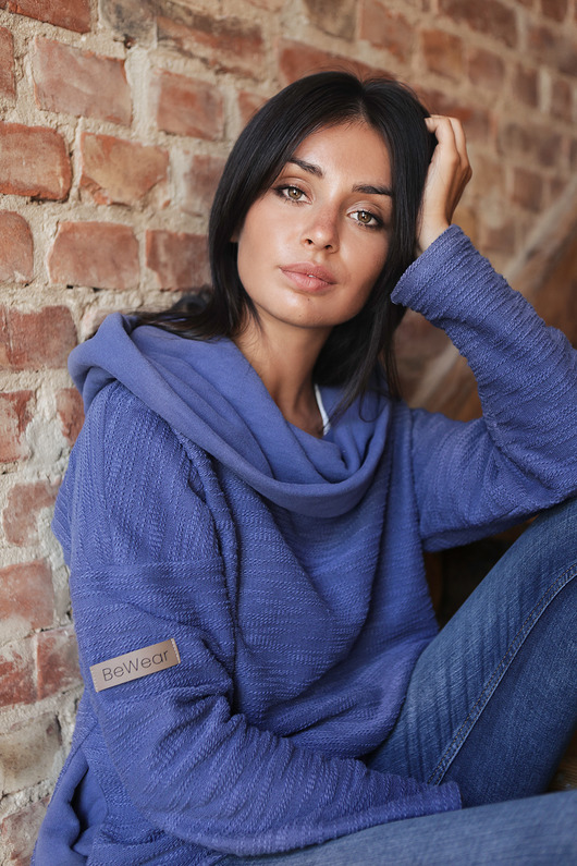 Bluza z kapturem - indygo(B-131) Be