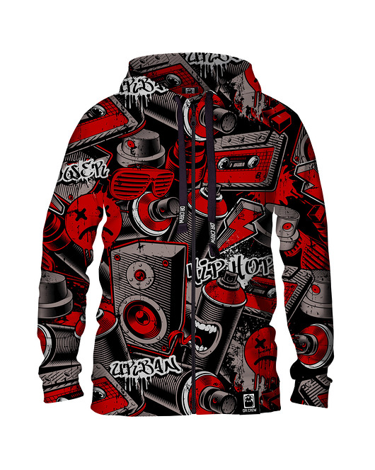 bluza z kapturem damska Damska Bluza Expres Zamek DR.CROW Graffiti Spray