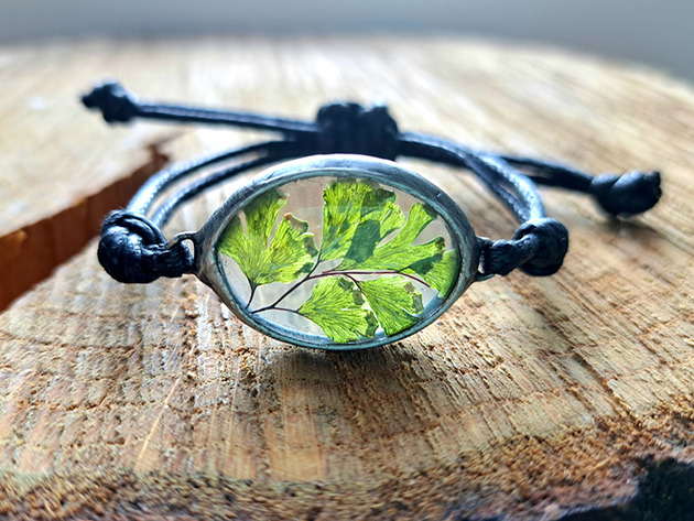 biżuteria męska Bransoletka z paprocią miłorzębową