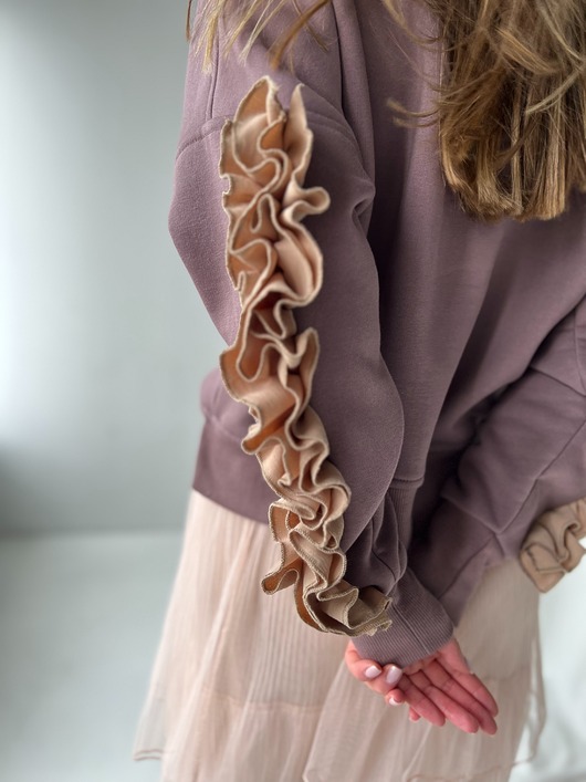 bluza bez kaptura damska Juliet / bluza bawełniana kakao