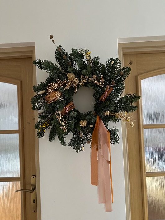 wianki bożonarodzeniowe Duży świąteczny naturalny wianek