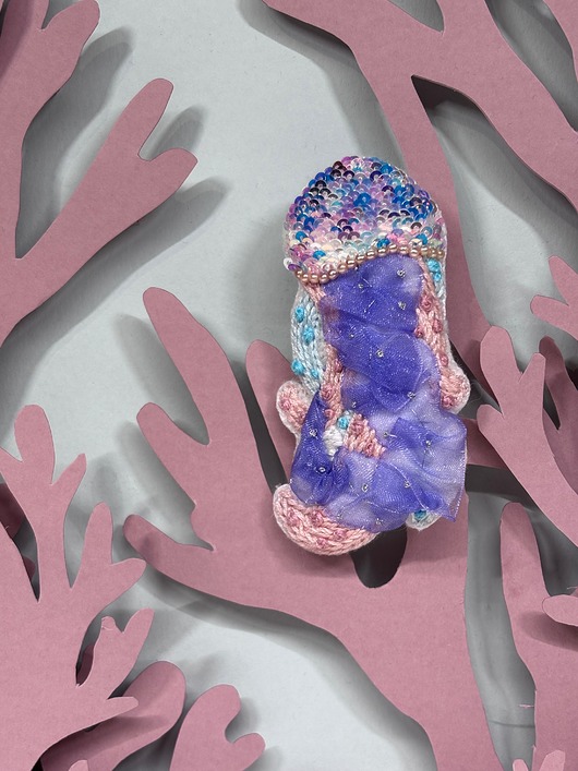 broszki Broszka cekinowa meduza z rafy