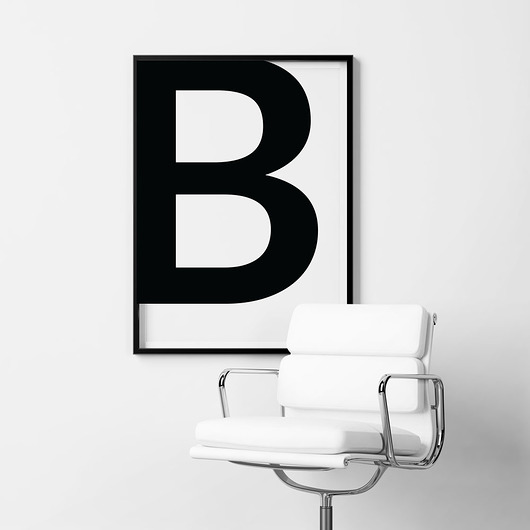 LITERA B - minimalistyczny plakat typograficzny PLAKATY GEOMETRYCZNE