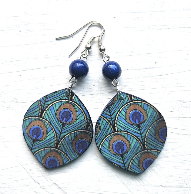 kolczyki - inne Pawie pióra