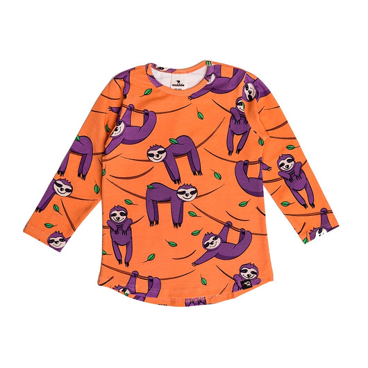 bluzki dla chłopców Longsleeve Pomarańczowy Leniwiec