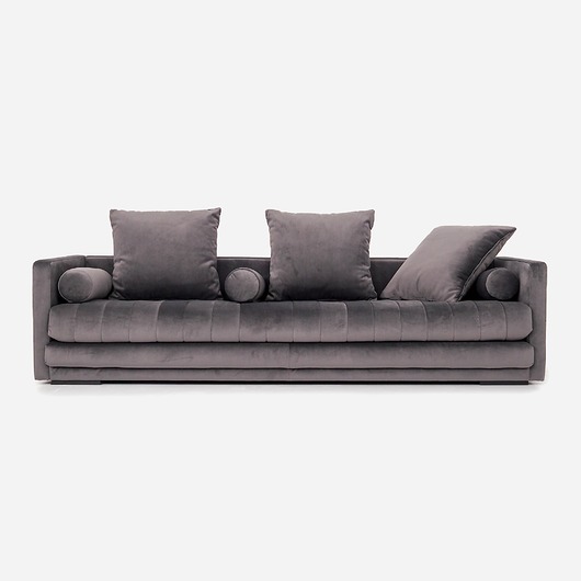 sofy i szezlongi Sofa KOPENHAGA szary welur, skandynawski design